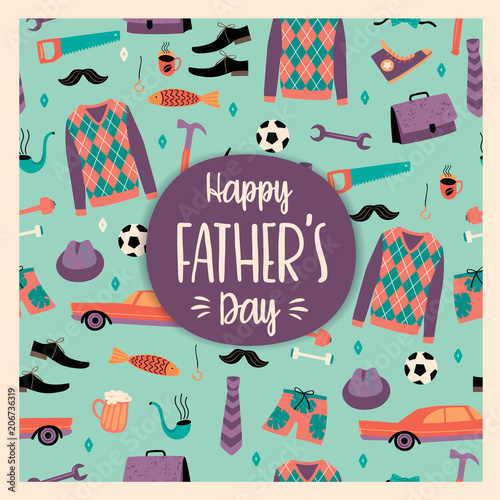 Happy Fathers Day. Vector templates.