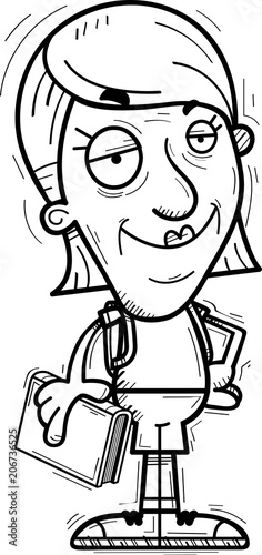 Confident Cartoon Senior Citizen Student