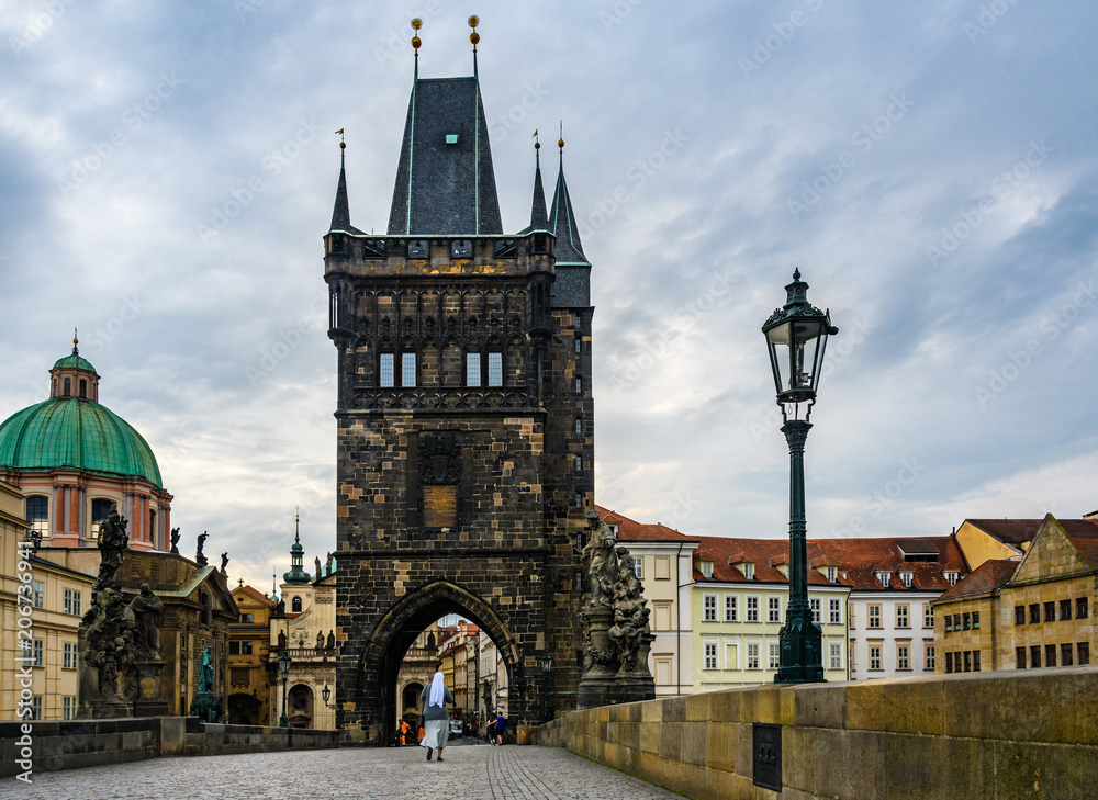 Fototapeta premium Old Town Bridge Tower in Charles Bridge, Prague, Czech Republic