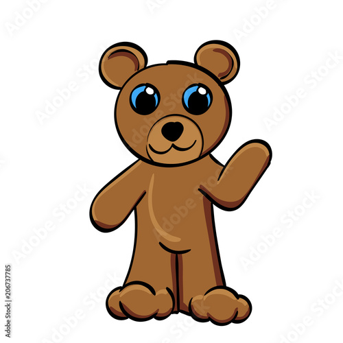 Cartoon Bear Waving