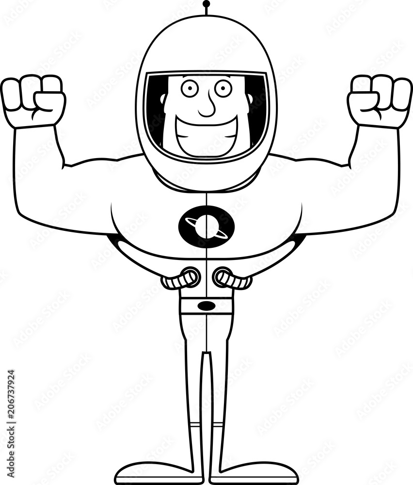 Cartoon Smiling Astronaut