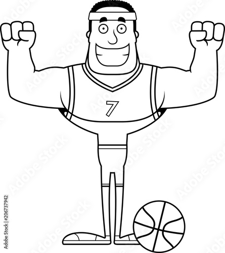 Cartoon Smiling Basketball Player