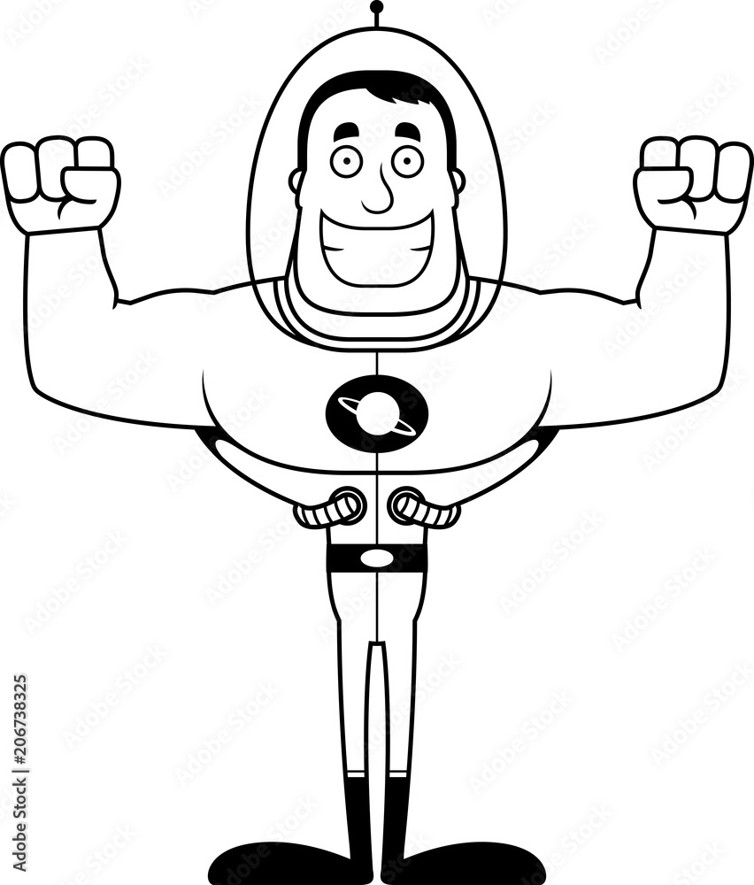Cartoon Smiling Spaceman