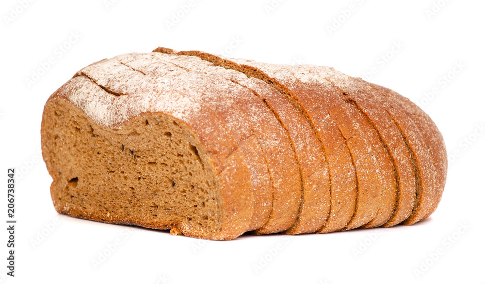 Bread sliced brown on white background isolation Bread sliced brown on white background isolation