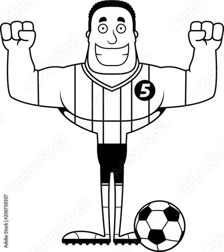 Cartoon Smiling Soccer Player
