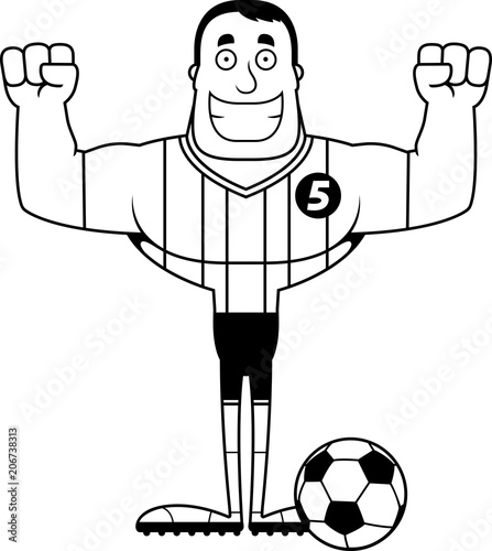 Cartoon Smiling Soccer Player