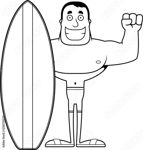 Cartoon Smiling Surfer
