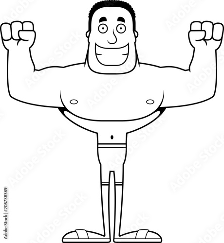 Cartoon Smiling Man Swimsuit