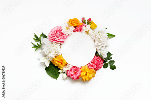 Flower arrangement of Alstroemeria  eustoma  roses  Bleeding heart on a white background