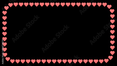 Heart romantic love red white background rectangle frame