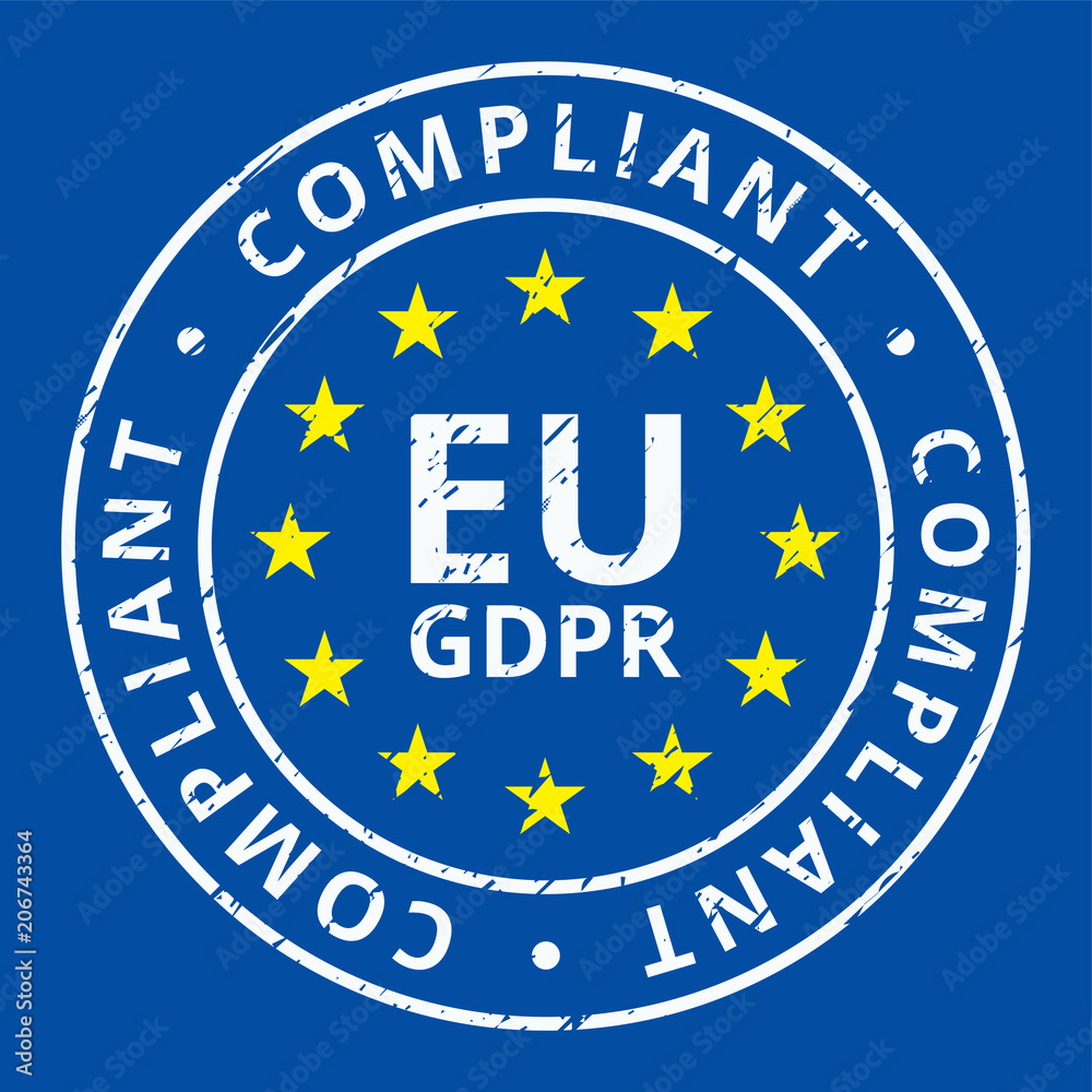 EU GDPR Compliant label illustration EU GDPR Compliant label illustration