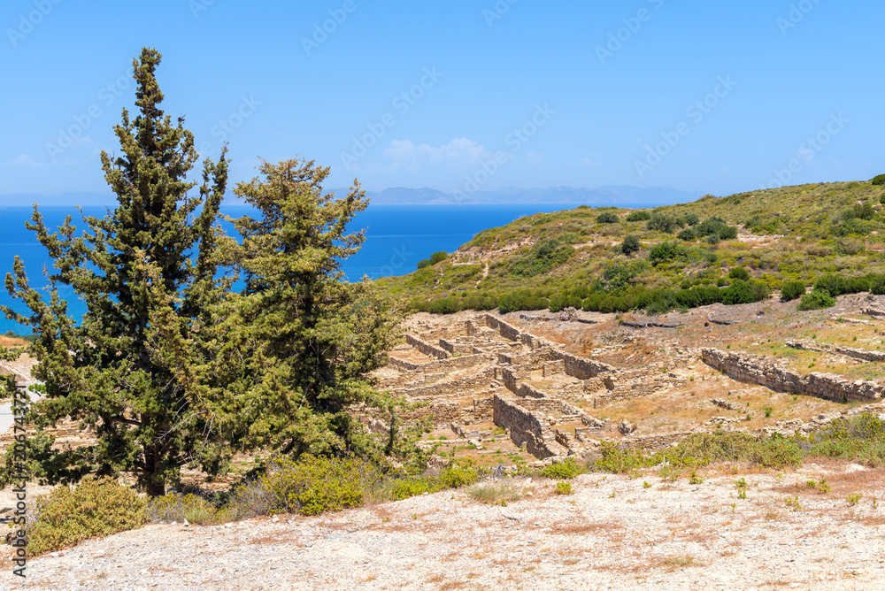 View of ancient city of Kamiros located in the northwest of the island of Rhodes. View of ancient city of Kamiros located in the northwest of the island of Rhodes.