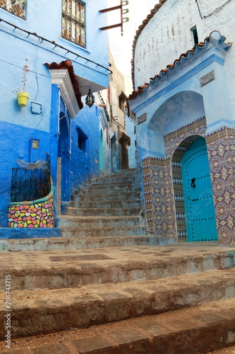 Nice street of Chefchaouen, a beautiful village in the north of Morocco where you can enjoy a great vacation © juanorihuela