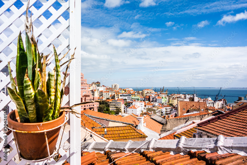 bom dia lisboa, Blick über Alfama; Lissabon, Portugal, Europa Stock Photo |  Adobe Stock