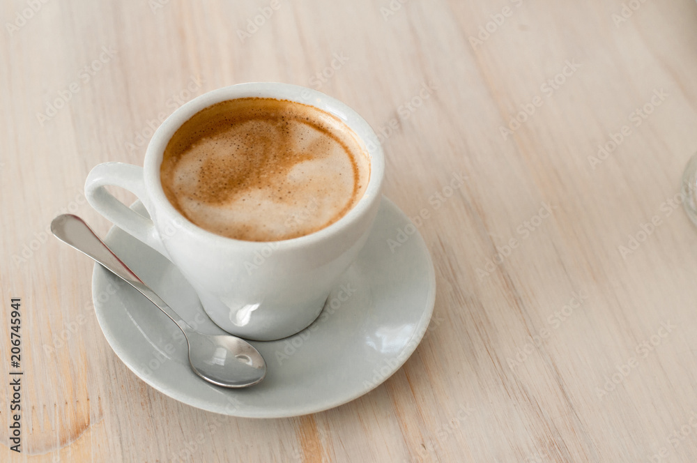 Espresso Coffee Drink in Simple White Mug Espresso Coffee Drink in Simple White Mug