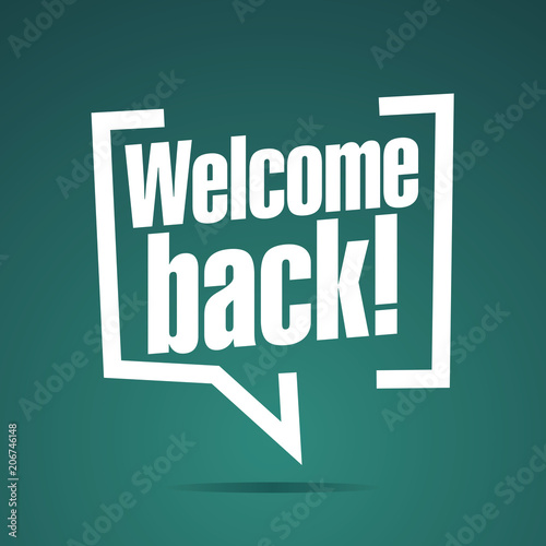 Welcome back to school in brackets green sticker icon