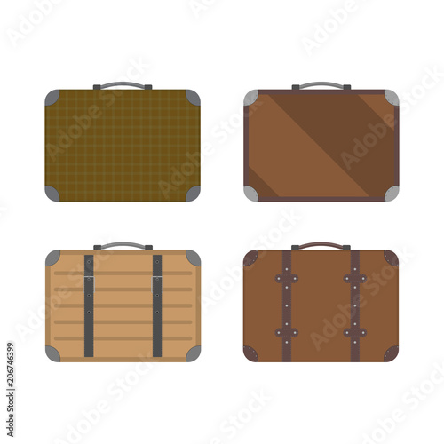 Vector illustration. Realistic suitcases for travel.