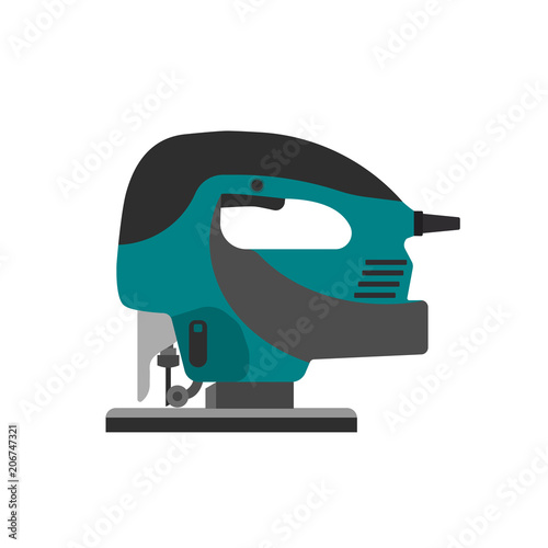 Vector illustrations. Electric jig saw.
