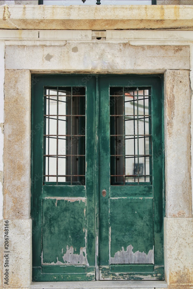 Old colorful doors in Lisbon
