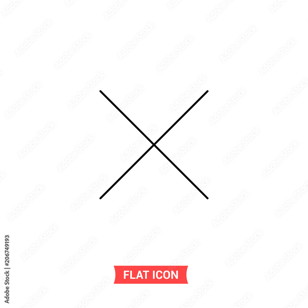Close vector icon, thin delete symbol. Simple illustration for web or mobile app