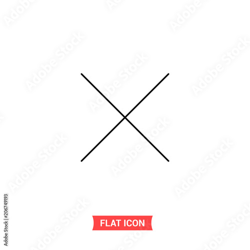Close vector icon, thin delete symbol. Simple illustration for web or mobile app