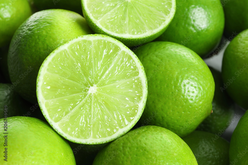 Fresh ripe green limes as background Fresh ripe green limes as background