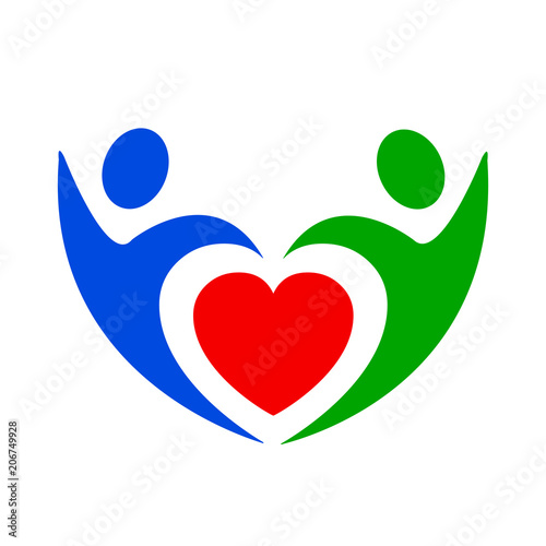 Volunteer icon, love - stock vector
