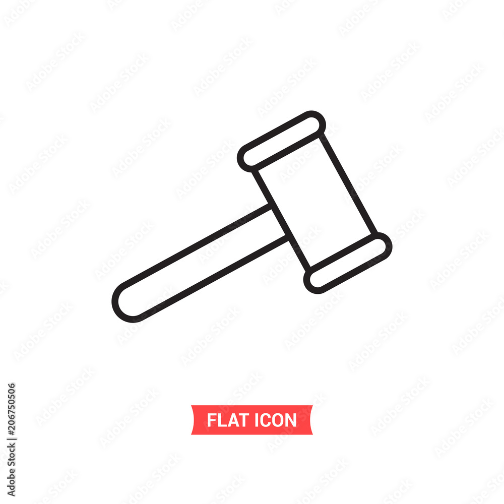 Judge gavel vector icon, auction symbol. Simple illustration for web or mobile app