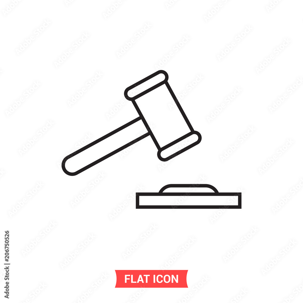 Judge gavel vector icon, auction symbol. Simple illustration for web or mobile app Judge gavel vector icon, auction symbol. Simple illustration for web or mobile app