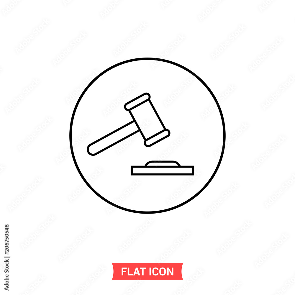 Judge gavel vector icon, auction symbol. Simple illustration for web or mobile app Judge gavel vector icon, auction symbol. Simple illustration for web or mobile app