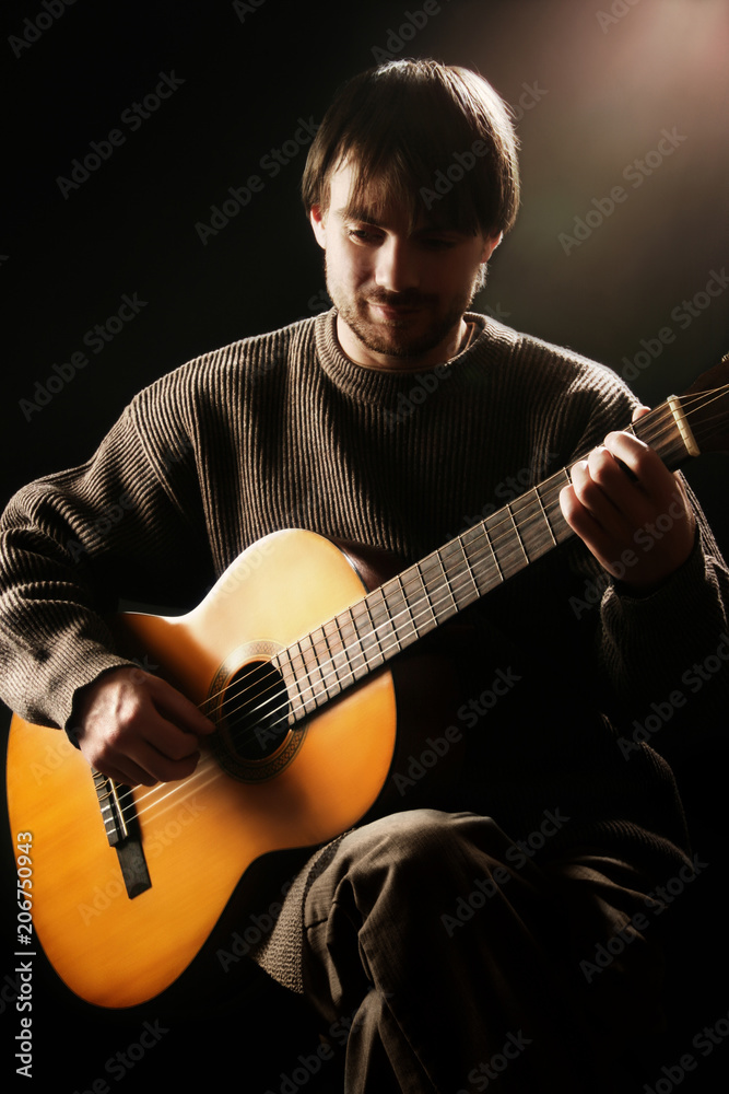 Fototapeta premium Acoustic guitar player. Classical guitarist