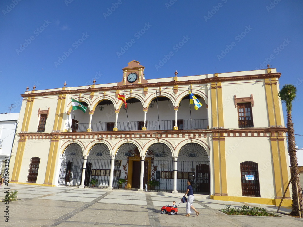 Naklejka premium Moguer, localidad de Huelva en la comunidad autónoma de Andalucía (España) ciudad natal del poeta Juan Ramón Jiménez