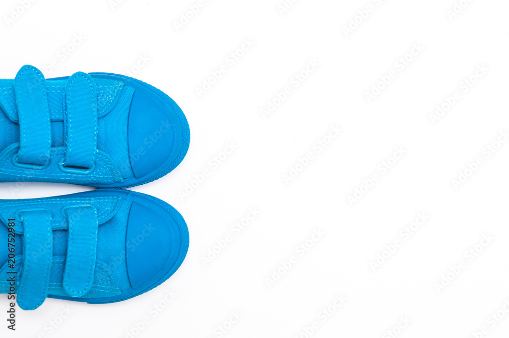 Blue shoes isolated on white background.
Blue shoes isolated on white background.