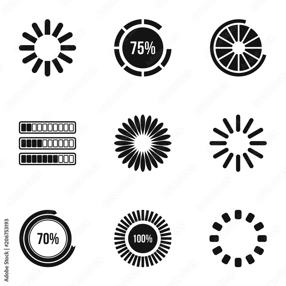Fototapeta premium Download page icons set. Simple illustration of 9 download page vector icons for web