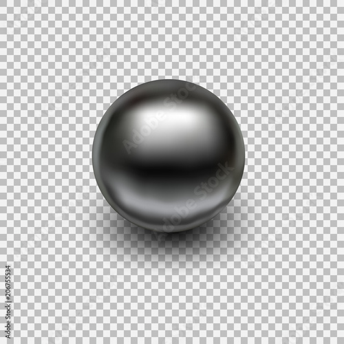 Chrome metal ball realistic isolated on transparent background.