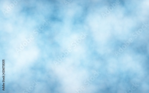 Background of abstract white color smoke isolated on blue color background. The wall of white fog. 3D illustration