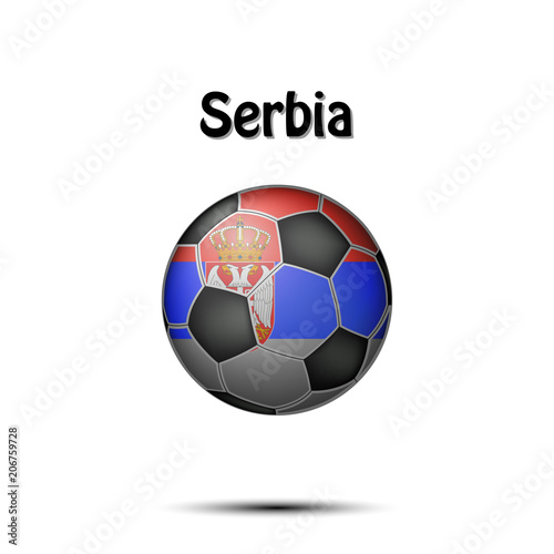 Flag of Serbia in the form of a soccer ball