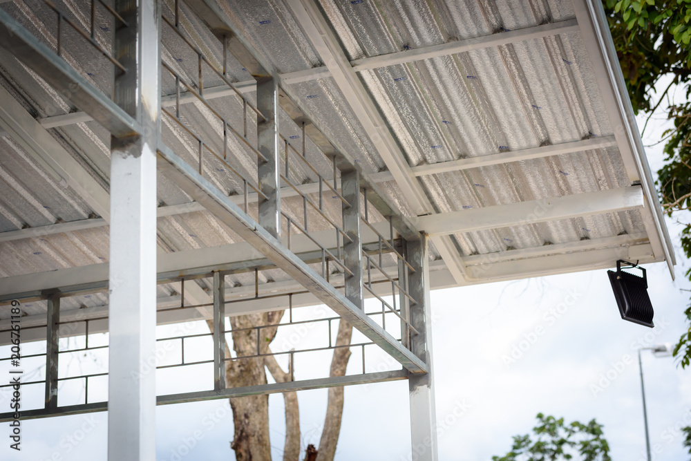 Steel structure under the roof of the house. Steel structure under the roof of the house.