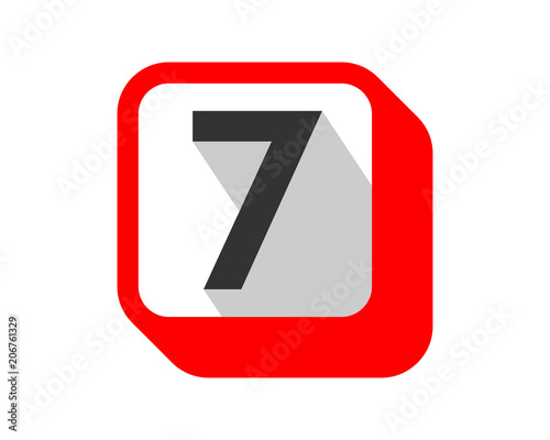 seven number typography typeset logotype numeral numeric nominal image vector icon