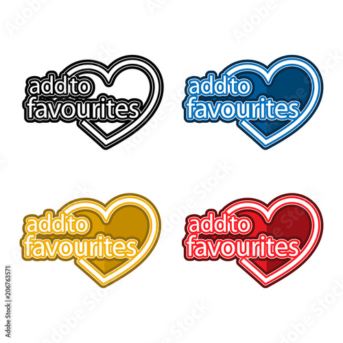 Add to favourites on the white background. Flat vector illustration.