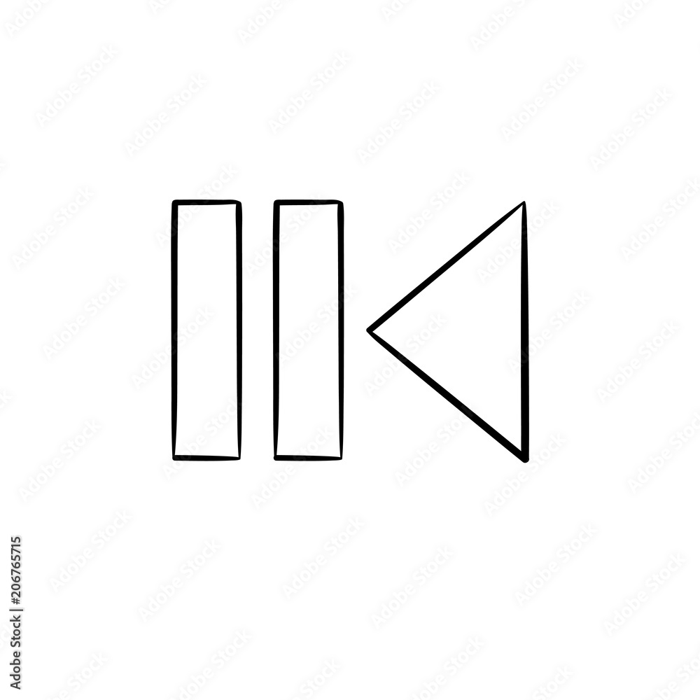 Pause and playback button hand drawn outline doodle icon. Pause and playback media control concept vector sketch illustration for print, web, mobile and infographics isolated on white background. Pause and playback button hand drawn outline doodle icon. Pause and playback media control concept vector sketch illustration for print, web, mobile and infographics isolated on white background.