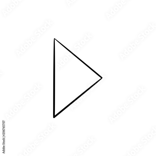 Play button hand drawn outline doodle icon. Start playing media control concept vector sketch illustration for print, web, mobile and infographics isolated on white background. photo
