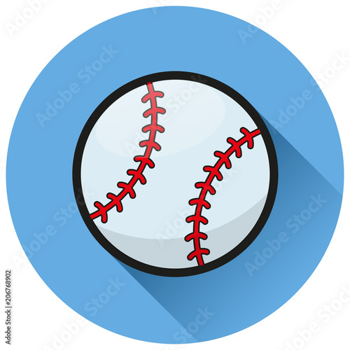 baseball ball circle flat icon