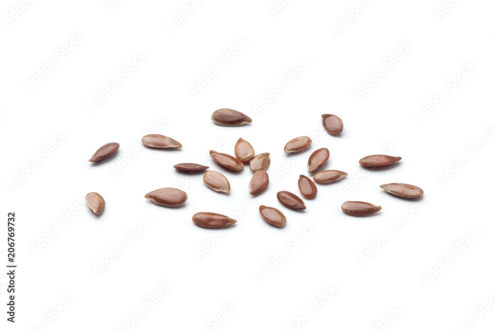 Fresh flax seeds isolated on white Fresh flax seeds isolated on white