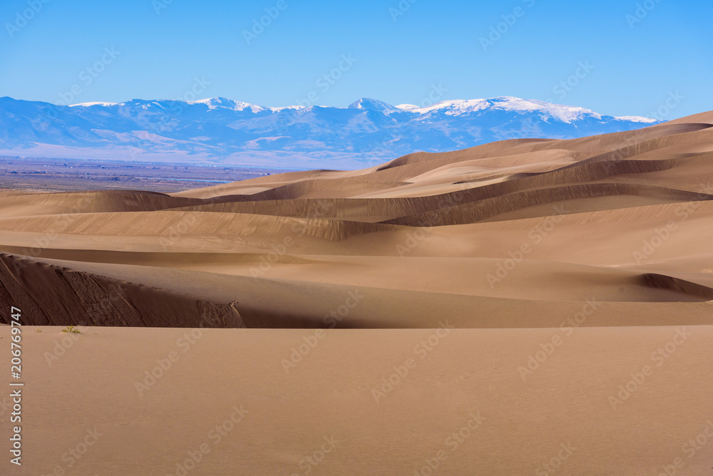 Layered Sand Dunes at Great Sand Dunes National Park, Colorado, USA