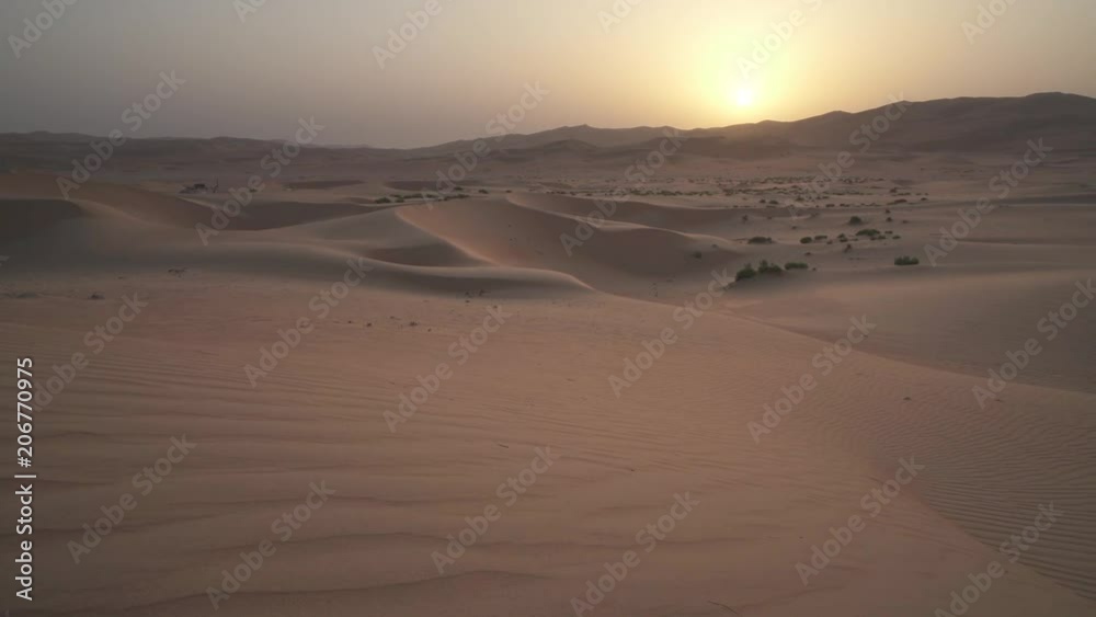 Beautiful Rub al Khali desert at sunrise stock footage video