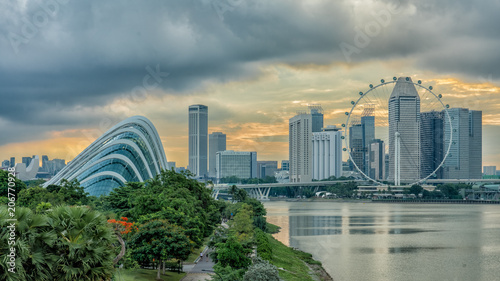 Singapore, Gardens By The Bay & Singapore Flyer photo