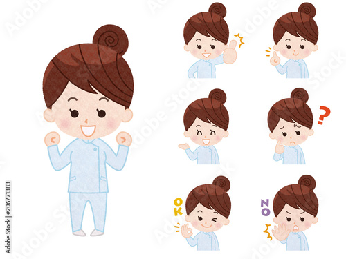 女性の介護福祉士 バリエーション Stock イラスト Adobe Stock