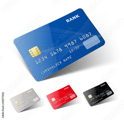 Credit cards isolated on white background. Ready to use. Vector illustration on white background. EPS10.