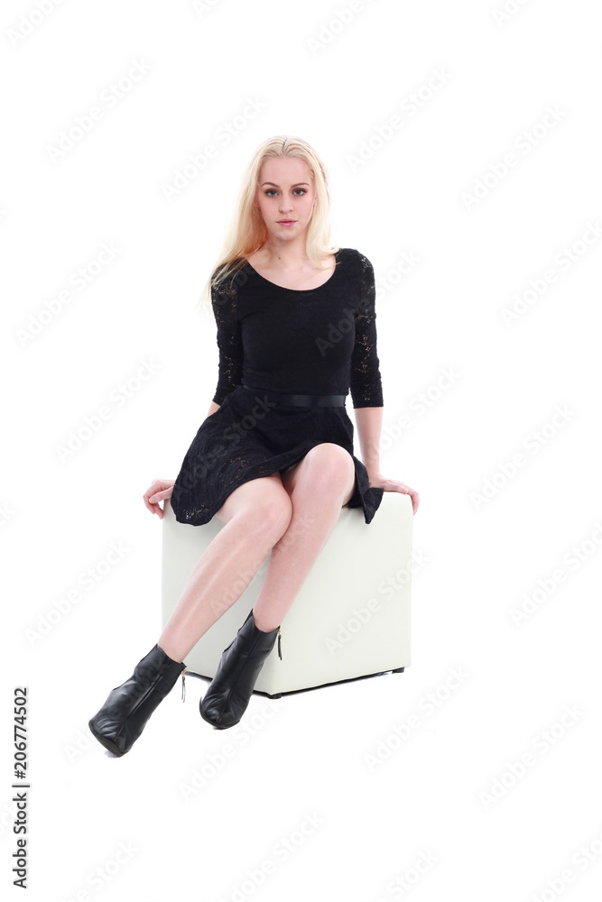 Young Beautiful Woman Posing Sitting Arm Chair Stylish Clothes Keds Stock  Photo by ©Chirtsova 189568248